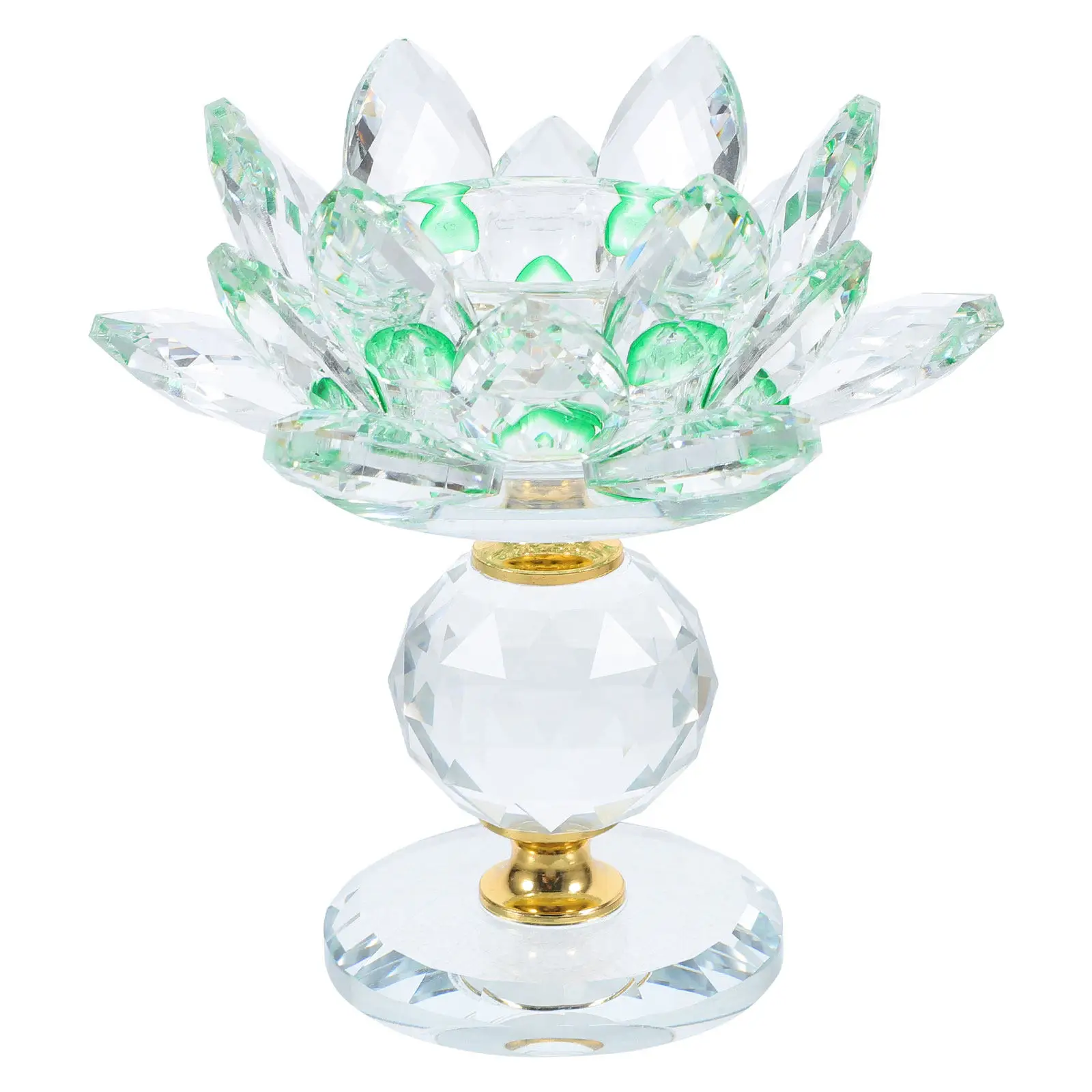 Lotus Shaped Crystal Holder Votive Tealight Holder with Intricate Petal Detail Stylish Table Centerpiece for Living Room