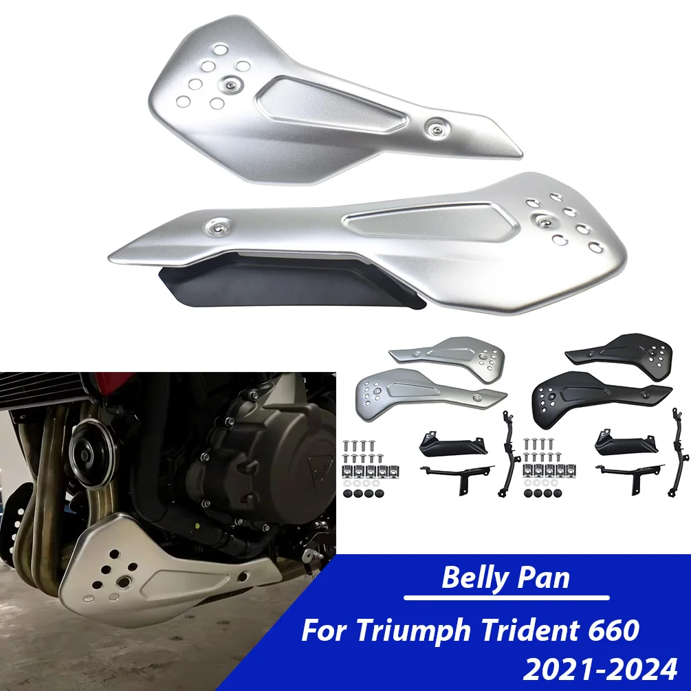 

Motorcycle Aluminum Lower Engine Guards For Triumph Trident 660 2021-2024 Engine Belly Pan Protector Plates Kit Accessories