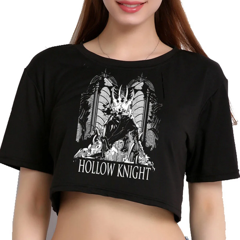 Hollow Knight crop top ladies gyaru japanese cutecore clearance sales t shirt scene  baddie summer japanese alternative