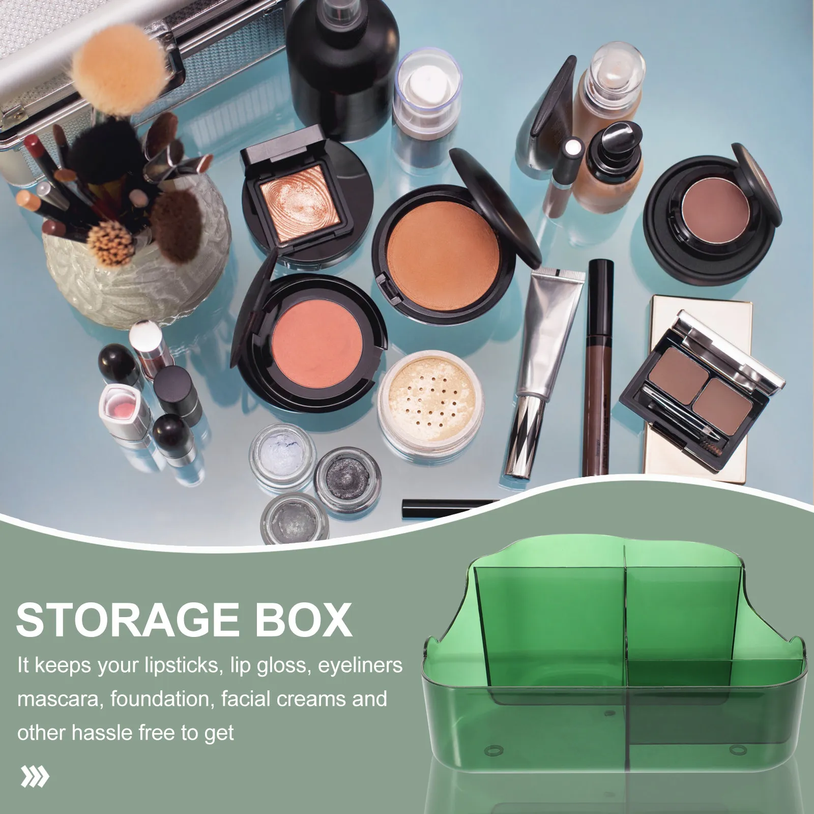 Multifunctional Cosmetics Holder Desktop Storage Box for Makeup Brushes Lipsticks Eyeliners Mascara Products