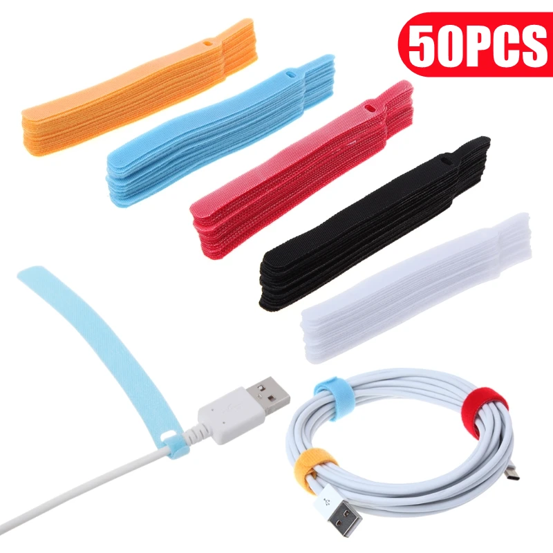 20/50pcs Cable Organizers Cable Ties Fasten Mouse Cable Phone Cord Earphone Wires Ties Sticky Wire Winders For iPhone Samsung