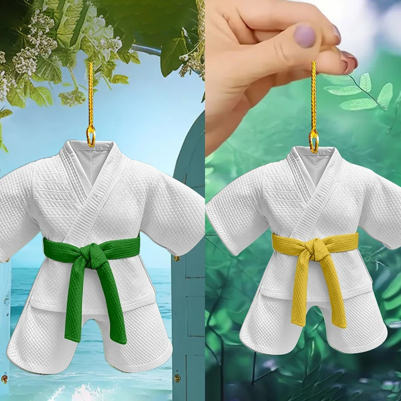 2PCS New Taekwondo Costume Theme Flat 2D Acrylic Pendant Suitable For Car Rearview Mirror Pendant