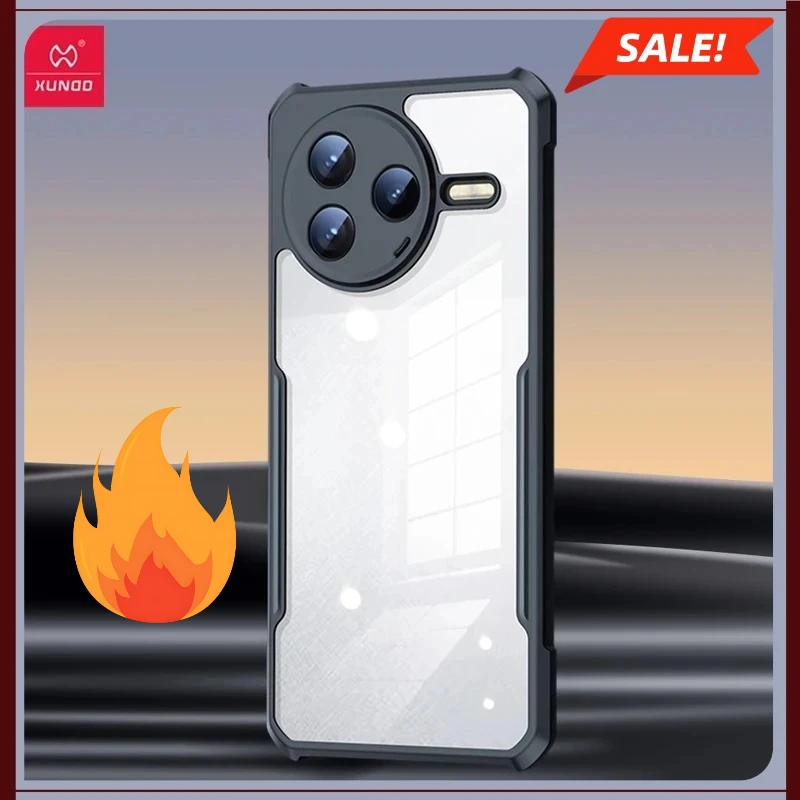 funda Xundd Case For Xiaomi POCO F7 Pro Airbags Shockproof PC + TPU Frame Transparent Phone Back Cover for POCO f7 ultra чехол