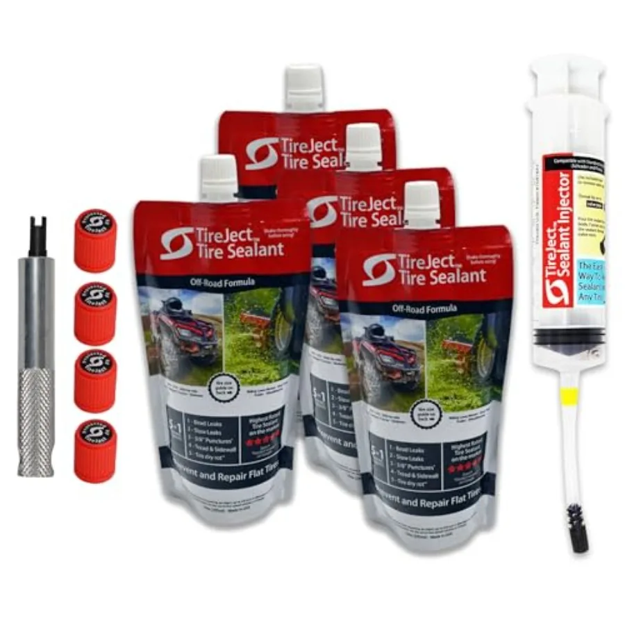 

Off-Road Tubeless Tire Sealant Kit: Fix a Flat Tire and Prevent Flat Tires Seal Punctures Leaks Dry Rot Thorns Nails Screws tir