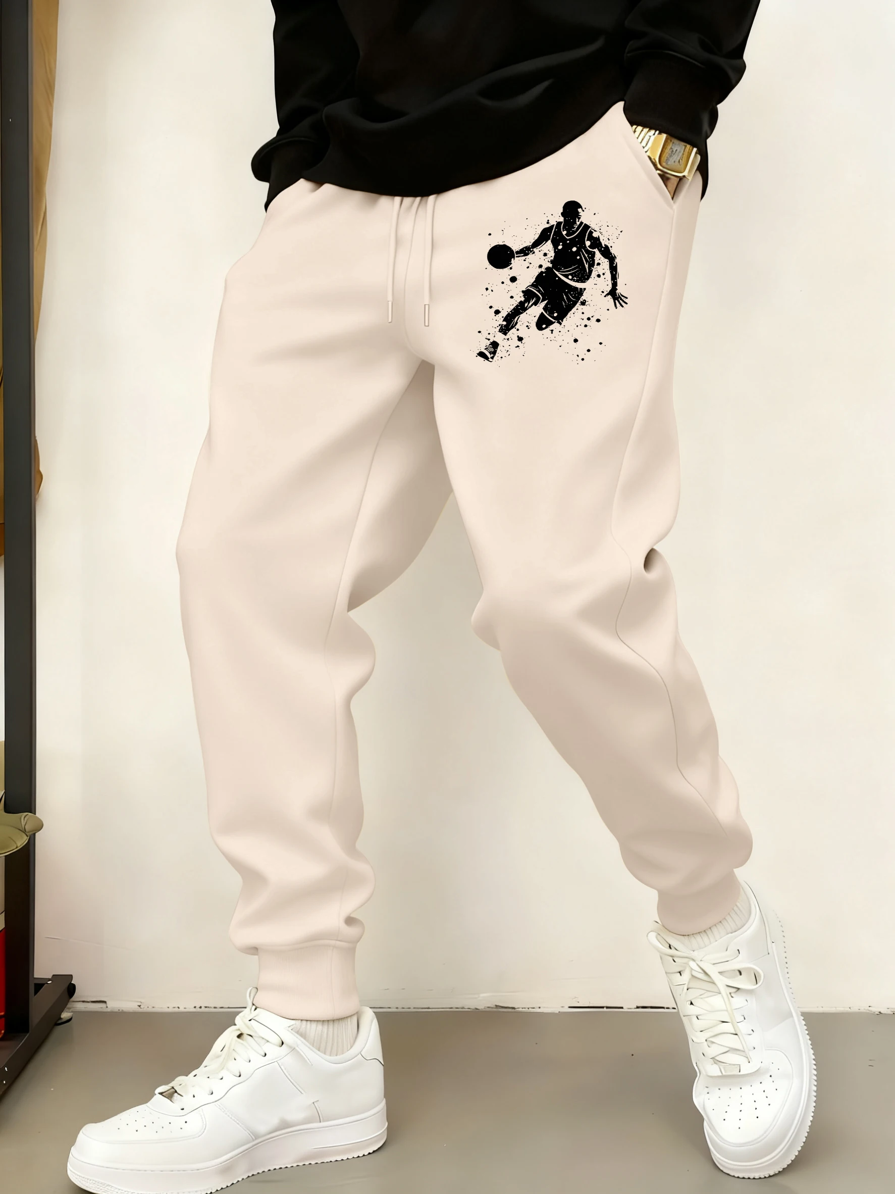

Excellent Basketball Player Print Men Fahion Sweatpant Autumn Street Long Pants Jogging Comfy Pant Basic Elastic Waist Trousers