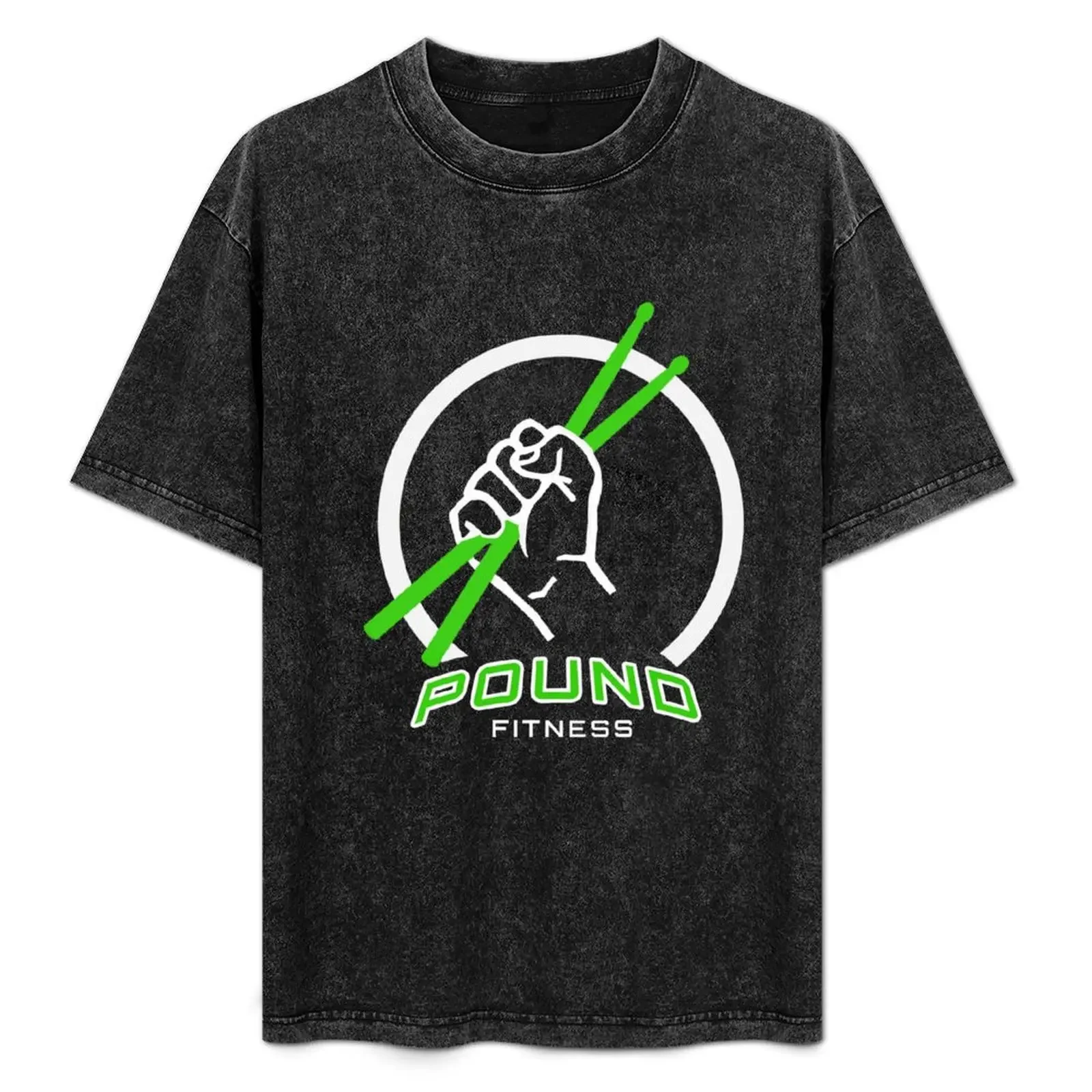 Pound Fitness Graphic Design with Drummer Gripping Drumsticks T-Shirt cotton graphic tees man clothes black t shirts for men