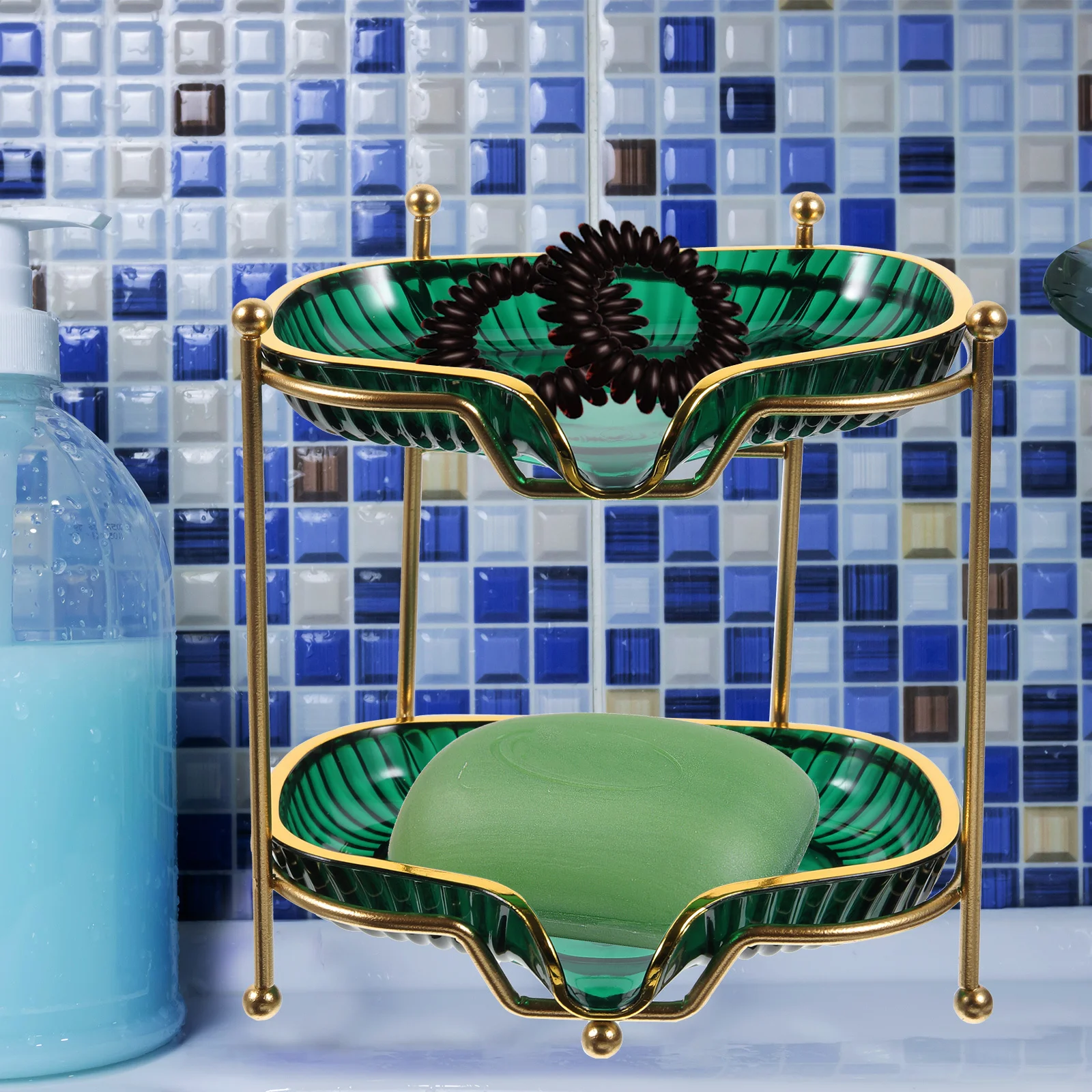 

Double Layer Soap Dish Organizer Smooth Surface Non Scratch Soap Tray for Bathroom Sink Kitchen Balcony Household Storage