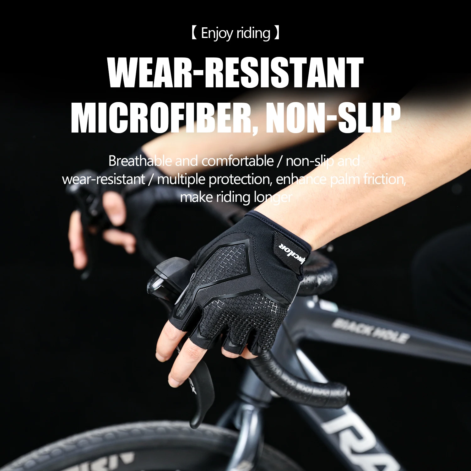 Neue Halbfinger-Fahrradhandschuhe für Herren und Damen, flüssiges Silikon, stoßdämpfend, atmungsaktiv, für Sport, Fahrrad, Fitness