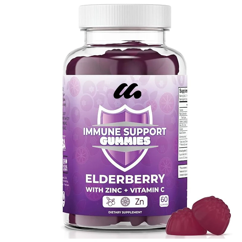 

Immune gummies - Black elderberry gummies containing vitamin C and zinc -60 capsules