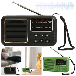 Mini Portable Radio Full-Wave Band Battery 500mAh Outdoor Emergency Radio FM Radio Receiver Small FM Radio for Household Outdoor