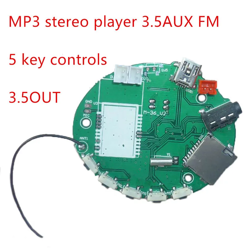 TF card player MP3 decoding board 3.5AUX music decoder MP3 module 3.5OUT audio output