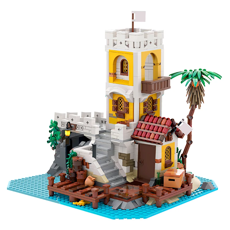 MOC 6277 Eldorado Fortress Bay Trading Post Building Blocks Set Imperial Pirates Architecture Remake Bricks Birthday Toys Gifts