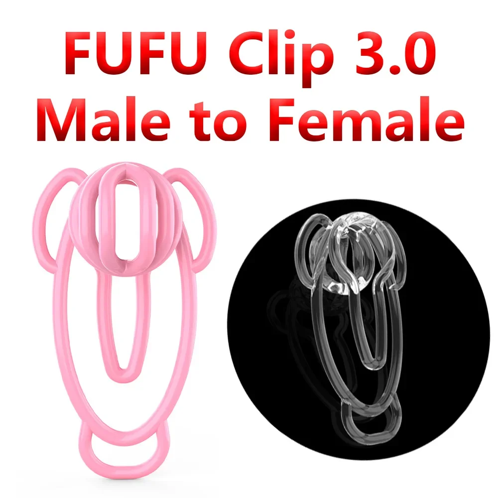 BDSM Panty Chastity with The Fufu Clip Sissy Male Mimic Female Pussy Chastity Cage Plastic Trainingsclip Cock Cage Adult Sex Toy