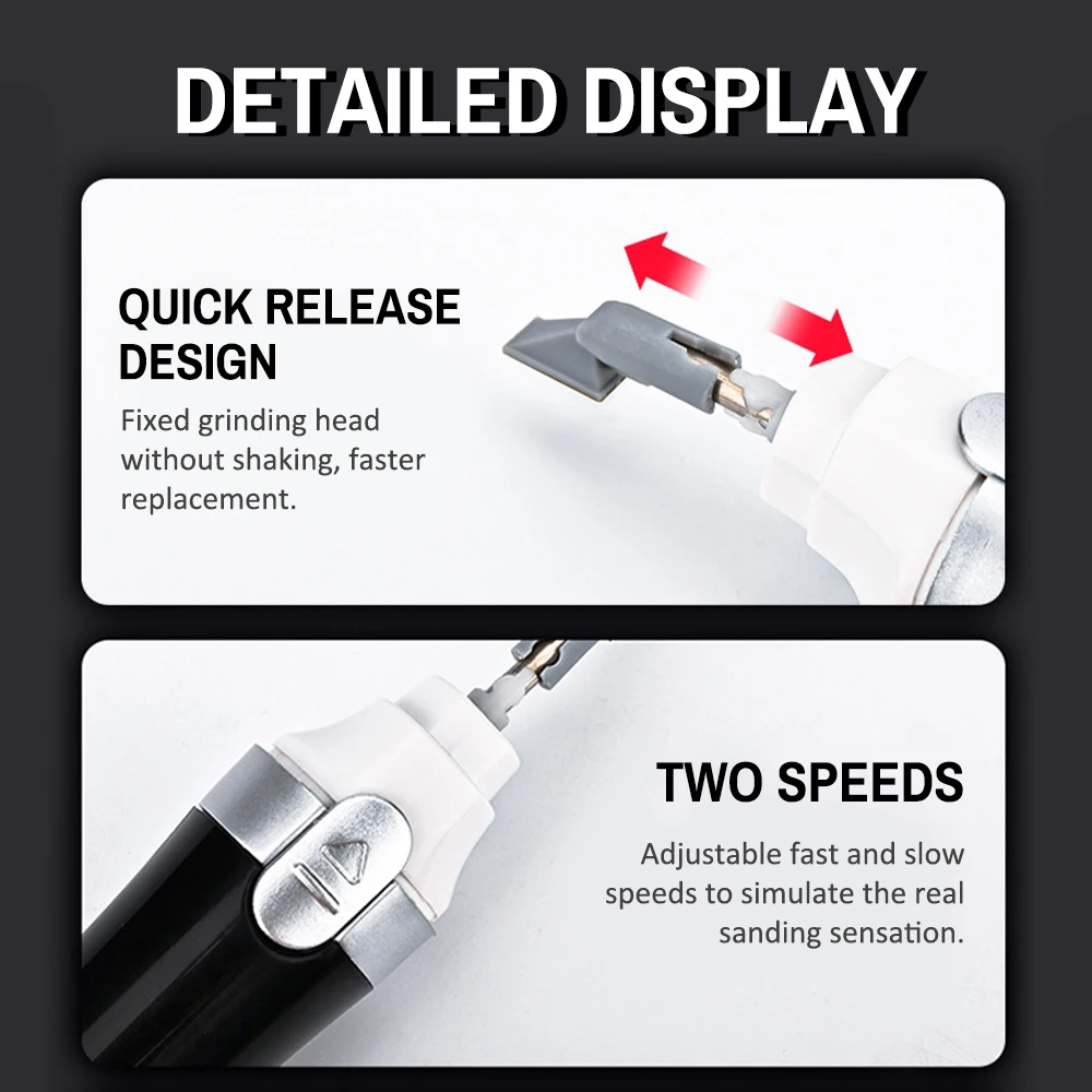 MS-148 Reciprocating Sander Model Electric Sander Grinding Pen Drill Model Craft Tools with Quick Sanding Heads Change