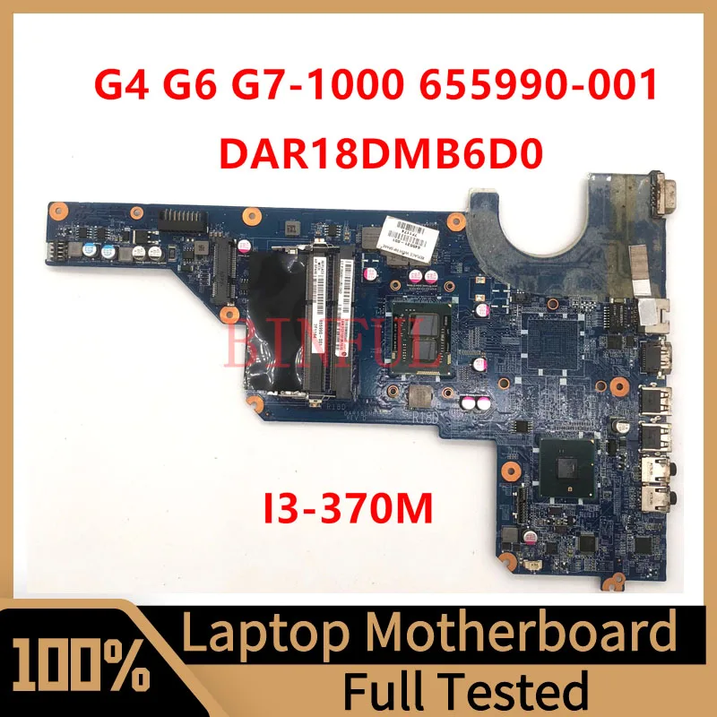 655990-001 655990-501 655990-601 645521-001 For HP G7-1000 Laptop Motherboard DAR18DMB6D0 With SLBTX I3-370M CPU HM55 100%Tested