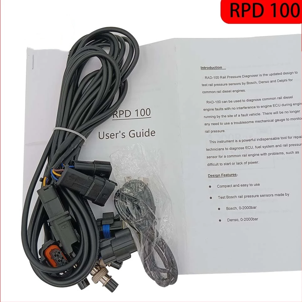 RPD100 Diesel Common Rail Pressure Diagnoser Tester for Bosch Delphi Denso Sensor Pressure Sensor Tester Auto Repair Analyzer