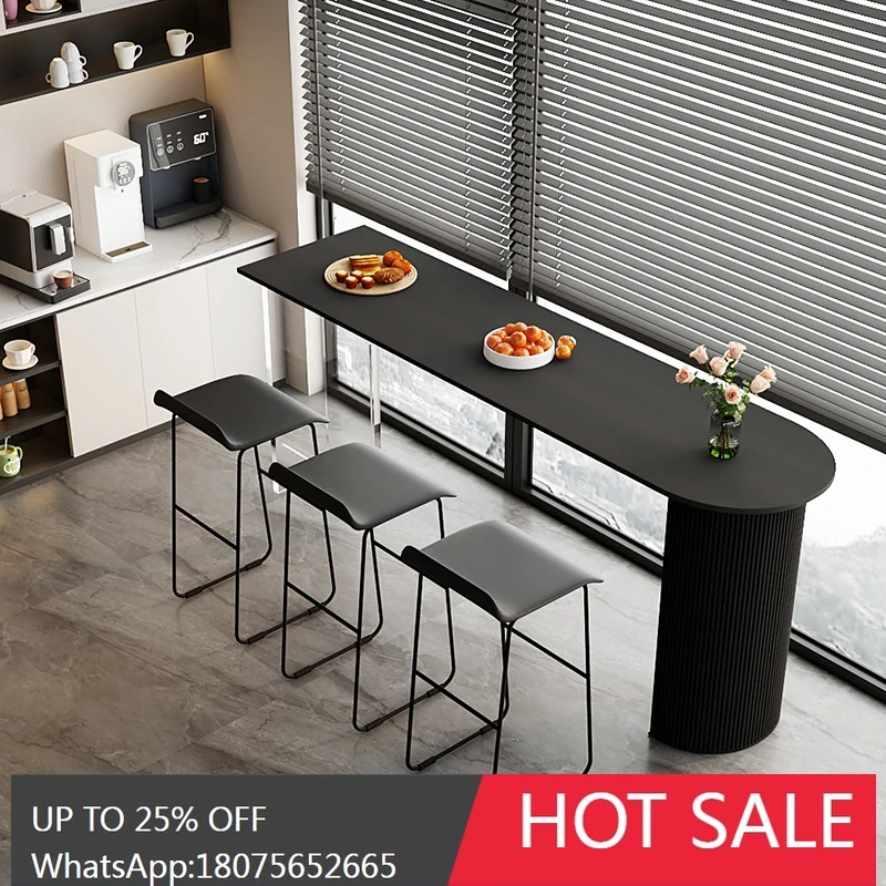 MJY Home Restaurant Nakashimadai Partition Acrylic Company Combinación de mesa y silla de tira larga y patas altas