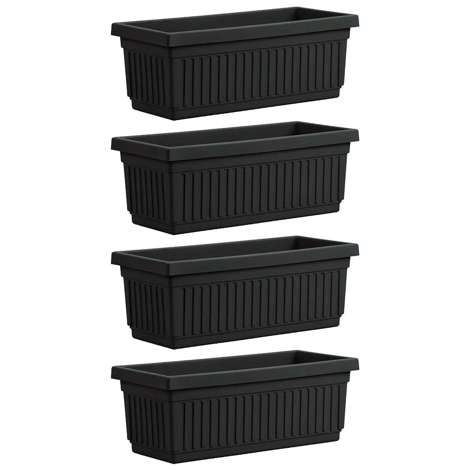 Venetian 30 Inch Fluted Window Planter Box, 4-Pack, Customized