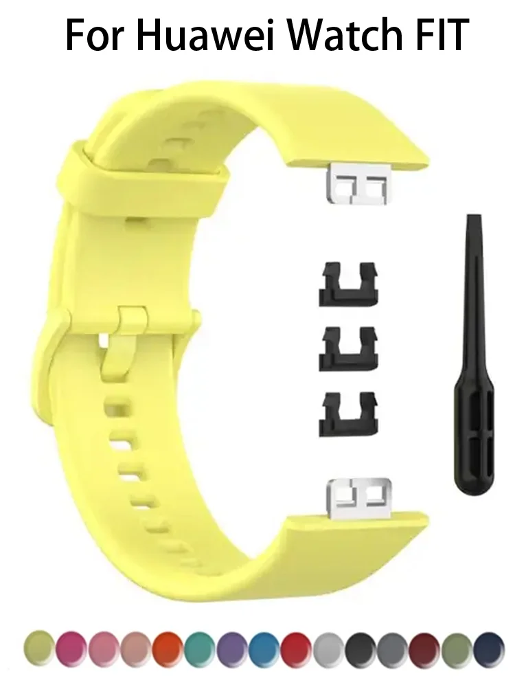 Soft Silicone Watchbands para Huawei Watch FIT, Smartwatch Acessórios, Substituição Rápida Pulseira De Pulso, Strap