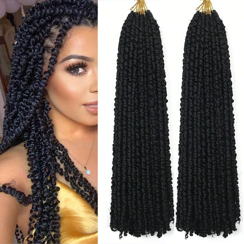 

Synthetic Crochet Braiding Hair Extensions For Black Women 30 Roots Soft Pre Looped Ombre Colored Spring Twist Crochet Hair