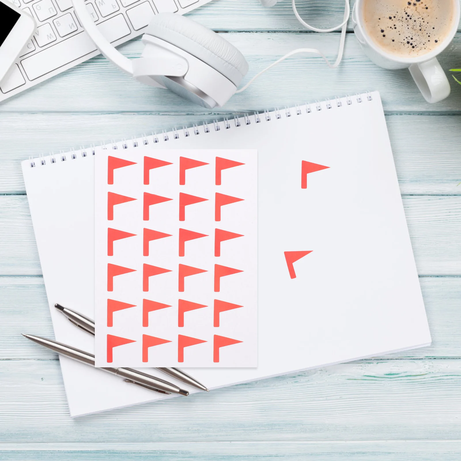 

1pcs 12 Sheets Flag Shaped Label Stickers Adhesive Marking Labels For Home Office Organization Map Diy Classification Decals