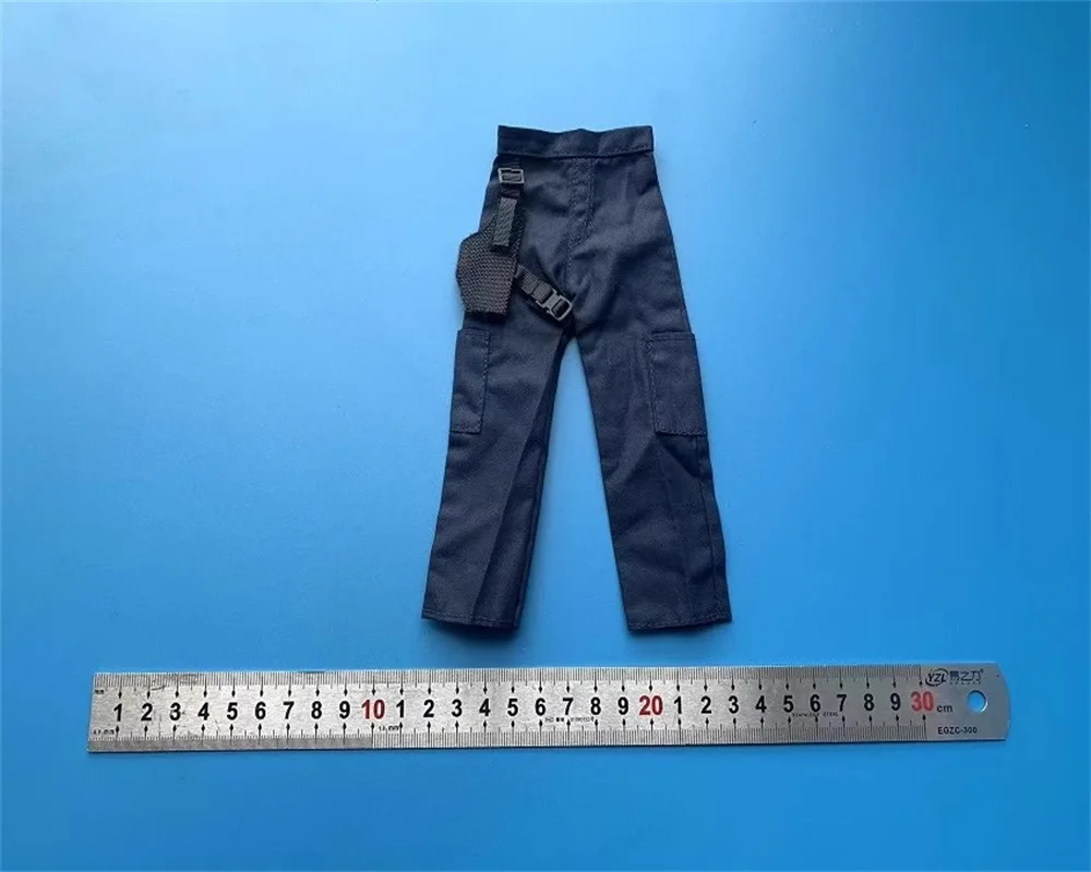 1/6 Soldier Accessories Trendy Pants Work Pants Dark Blue Straight Leg Model Fit 12'' Action Figure Body In Stock