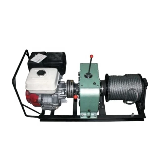 6000lbs gasoline engine hoists winches with rope