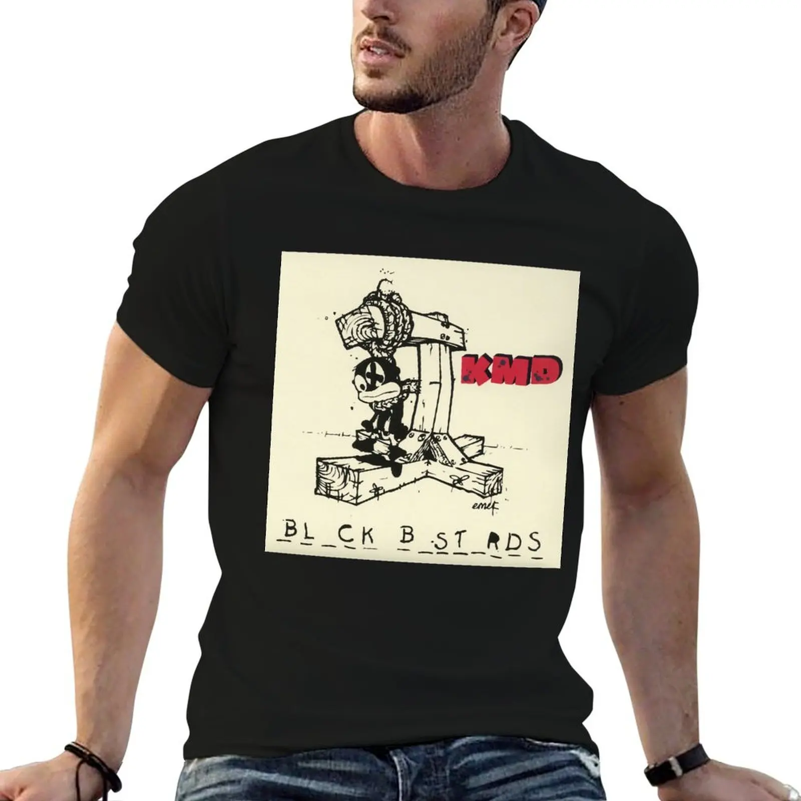 KMD-Camiseta negra para fanáticos, camiseta de anime, camiseta de algodón, camiseta 100%