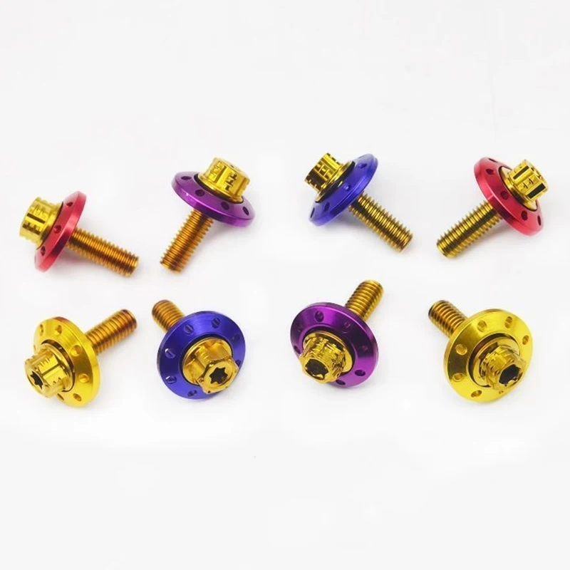 M6 Aluminum Alloy Hollow Flange Washer, Color Modified Anti-slip Reinforcement Decorative Shim