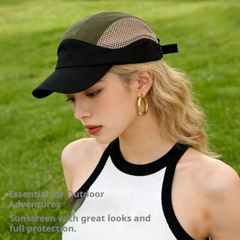 1pc Breathable Mesh Splicing Baseball Caps for Men Women,TMulti-panel Design Short Brim Caps Summer Outdoor Running Golf Fishing