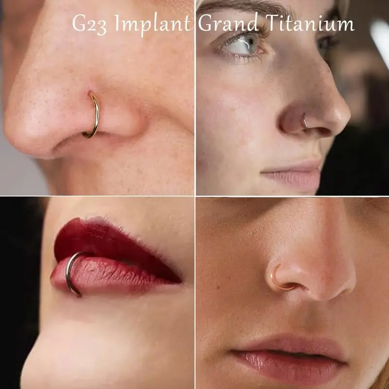 18G 316L Chirurgenstahl Nasenring Creolen, Knorpel Creolen für Damen Herren Piercing Schmuck 6mm/8mm/10mm/12mm – Detail 5