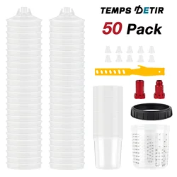 10/25/50Pcs Spray Gun Paint Mixing Cup H/O Quick Cup Spray Gun Tank 20.3oz/600ML Disposable Paint Cup with Spray Gun Cup Adapter