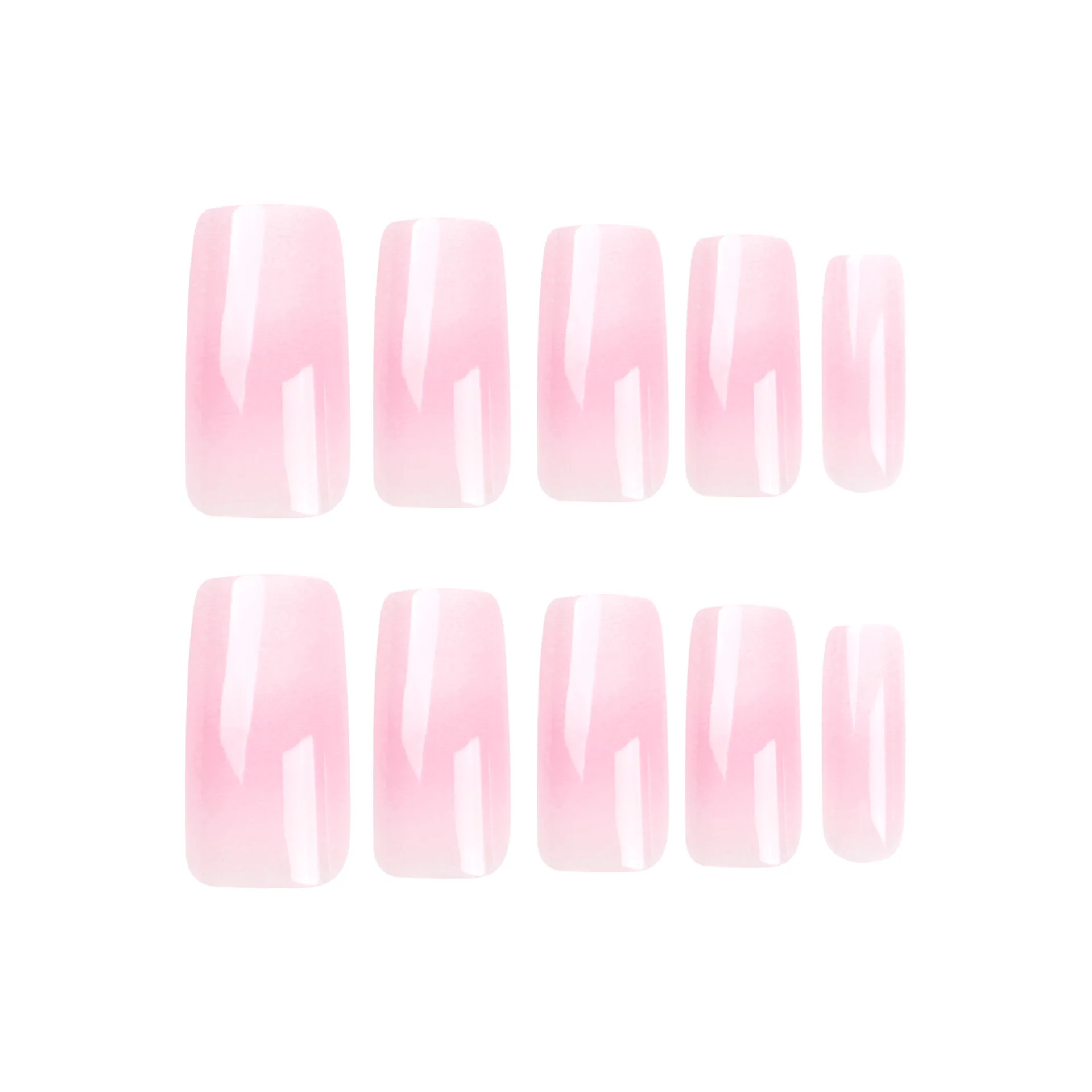 Nagels-Vierkant Geperste Nagels Lang, 24 Nageltips Roze Witte Gradiënt Zachte Gel Valse Nageltip Onderdompeling Valse Nagelverlenging Diy