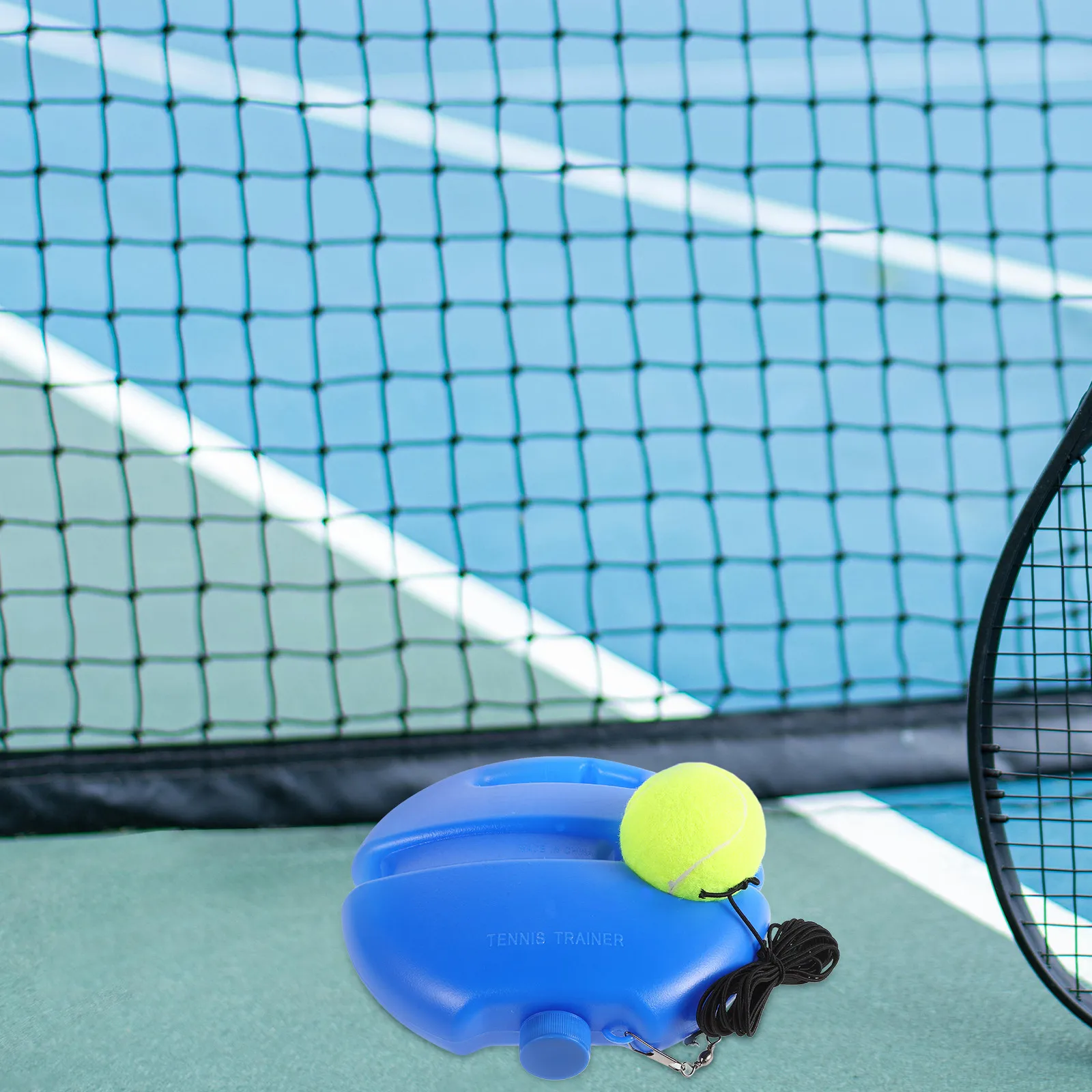

1Set Tennis Trainer Set Baseboard Portable Training Aid for Beginners Intermediate Players Blue Self Practice Equipment