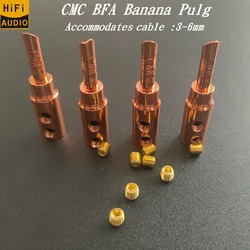 Hi-end HiFi Audio  Red Copper silver plated  banana BFA Plug Connector Jack 3mm~6mm Speaker cable banana plug connectors