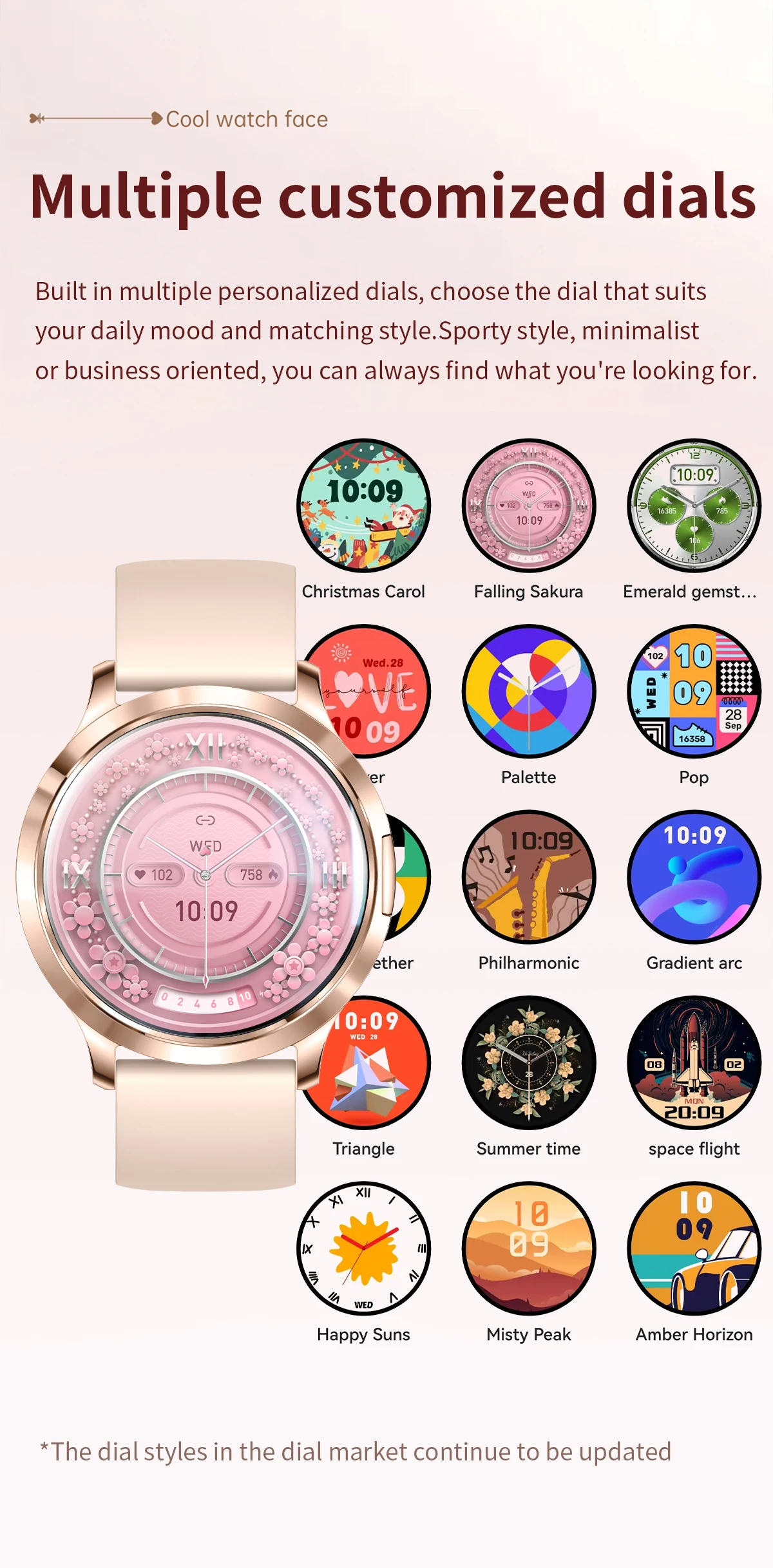 Neue Damen-Smartwatch, 1,32 Zoll, AMOLED, voller Touchscreen, Bluetooth-Anruf, Blutdruck, IP68, wasserdicht, NFC, 7,3 mm, ultradünnes Armband – Detail 7