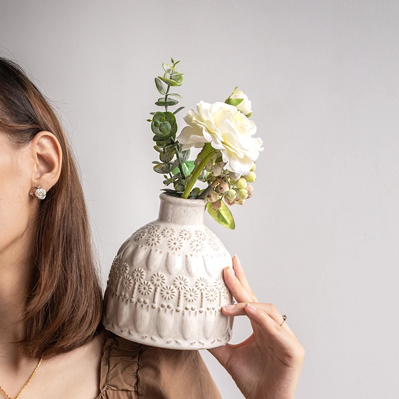 

Light Luxury Modern Simple Vase Art Living Room Decorative Item Design Sense Retro Ceramics Vases Vaas Living Room Decoration