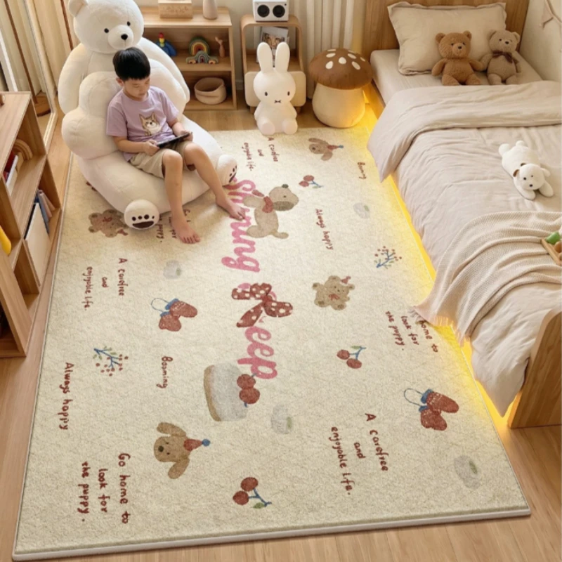 Large Area Bedroom Decor Carpet Cartoon Style Carpets for Living Room Fluffy Soft Children's Floor Mat Thickend Plush Lounge Rug
