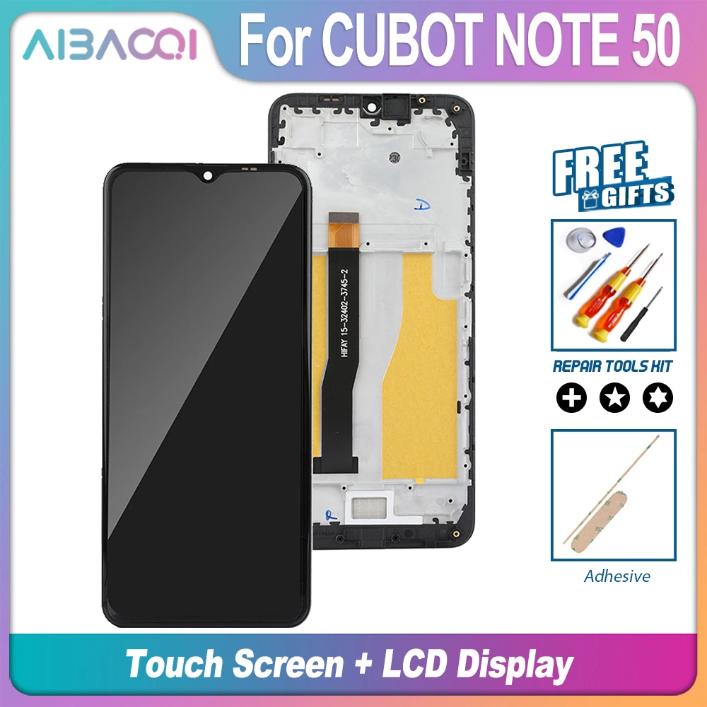 AiBaoQi Brand New For Cubot NOTE 40 NOTE 50 Touch Screen + LCD Display With Frame Assembly Replacement For Cubot NOTE 50 LCD