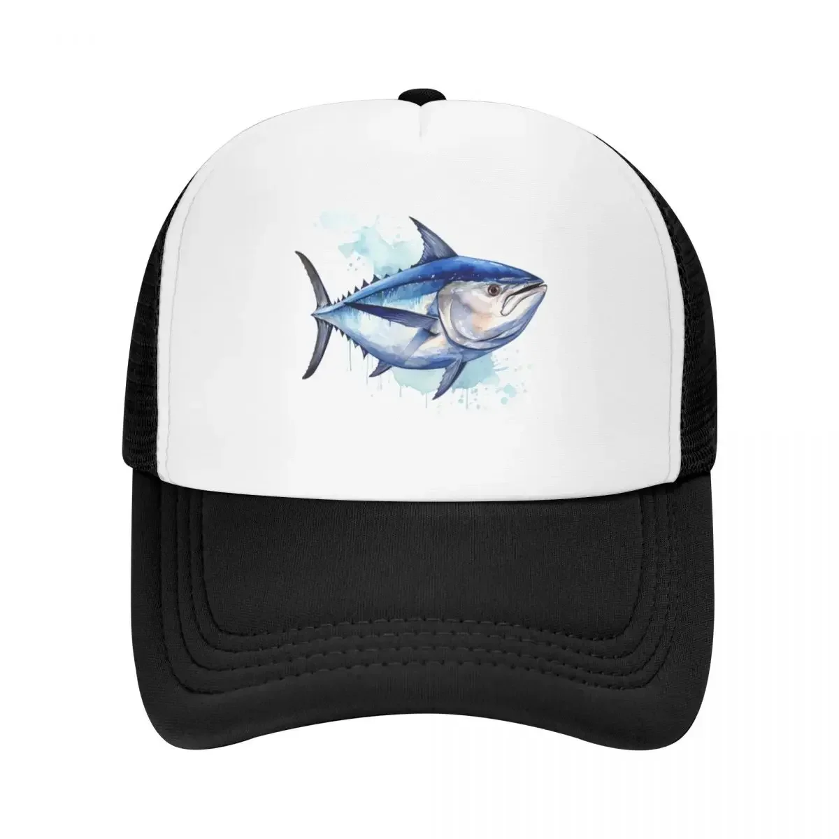 Bluefin tuna watercolor painting Baseball Cap Snapback Cap Hat Baseball Cap fishing hat Women's Beach Outlet 2024 Men's