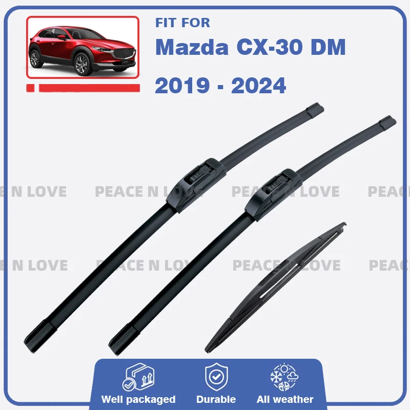 

Передние и задние щетки стеклоочистителя для Mazda CX-30 DM 2019-2024, щетки для лобового стекла, автомобильные аксессуары 2020 2021 2022 2023