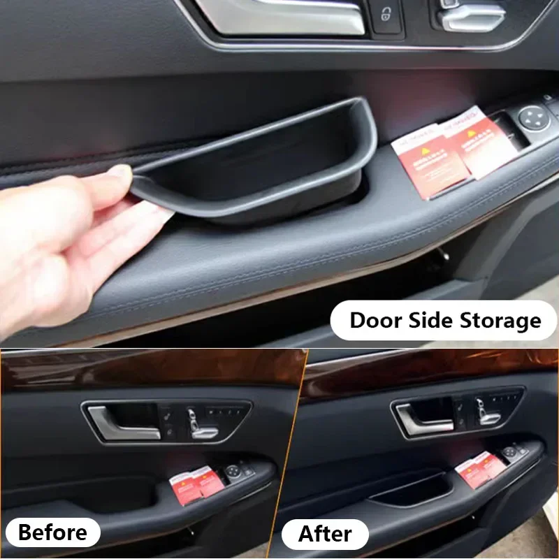 ABS Door Side Storage Box for Mercedes Benz W212 E Klase E200 W204 Class C C180 C260 C300 2011 2015 Interior Organiser Accessory