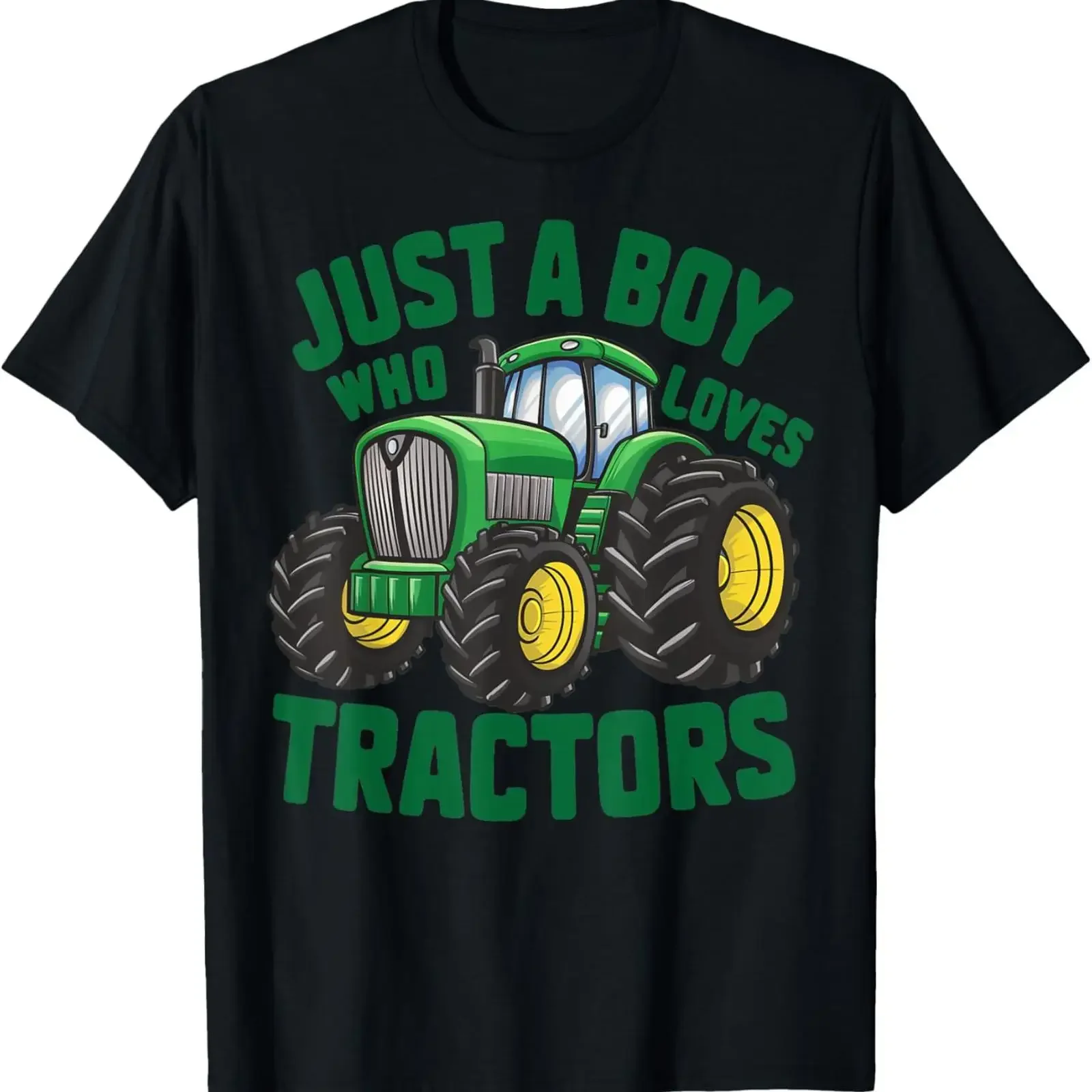 Funny T Shirt Just A Boy Who Loves Tractors Farm s Kids vintage Washed Casual designer clothes Stylish homme Soft Unisex