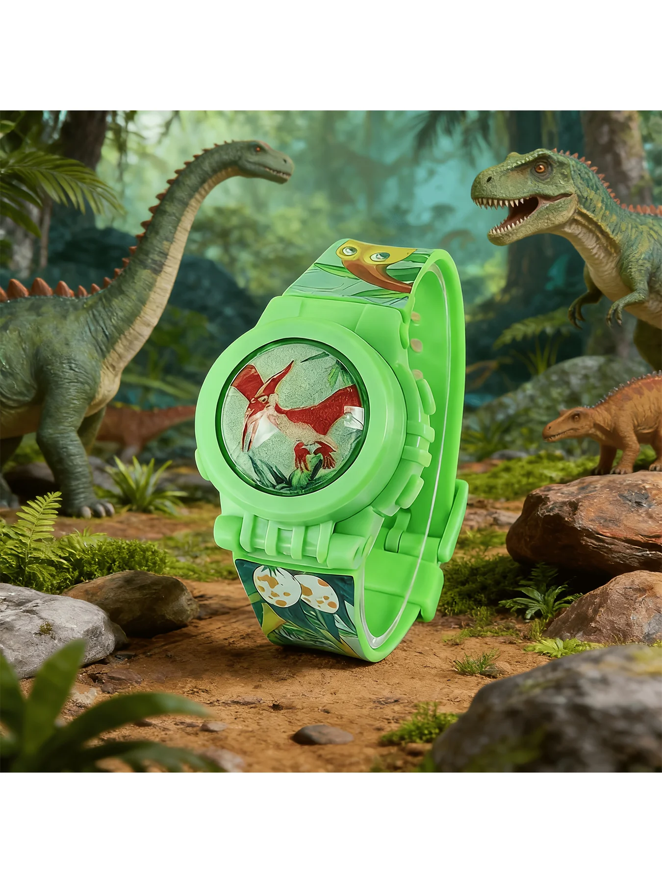 Brand new cartoon dinosaur design electronic watch, combining fun and practicality, suitable for daily wear. It adopts a rotatin