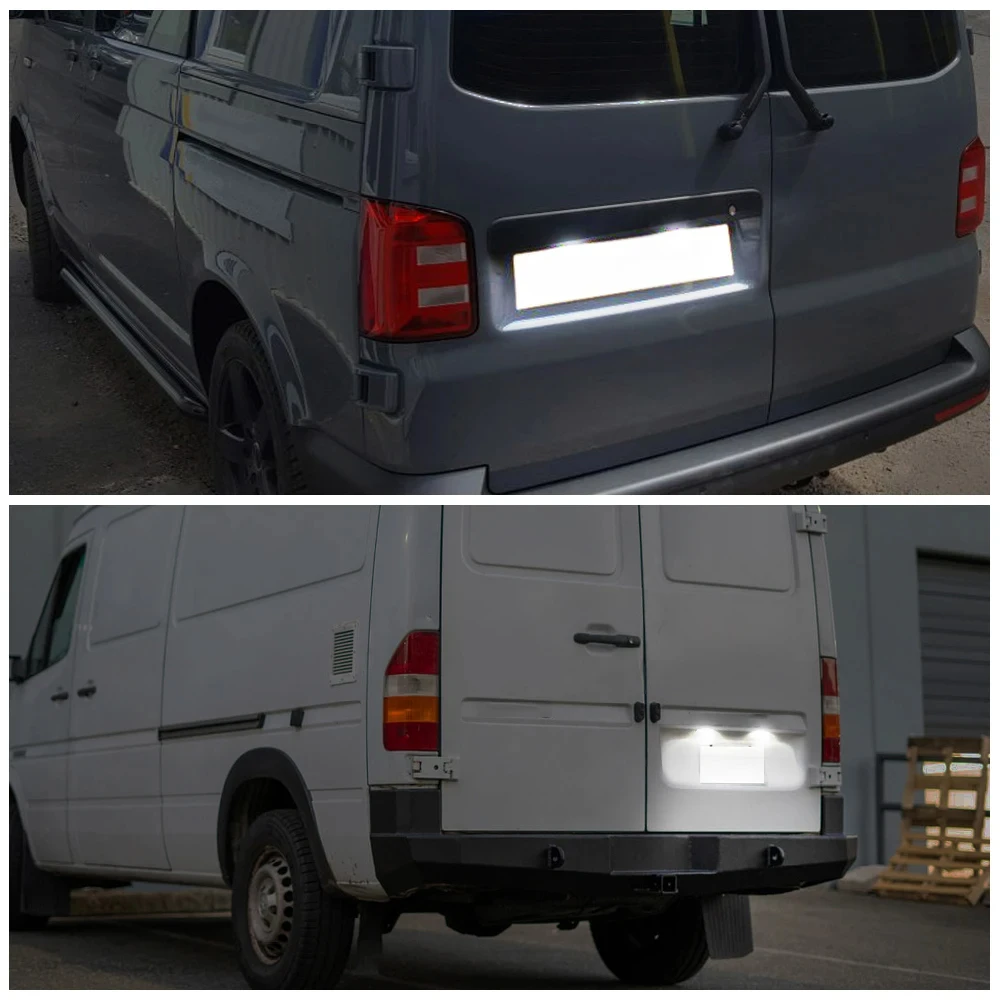 2 قطعة ضوء لوحة ترخيص مُضاء لمرسيدس بنز العداء 1 1995-2006 لشركة فولكس فاجن LT 1996-2006 مصابيح لوحة رقم الإضاءة الخلفية