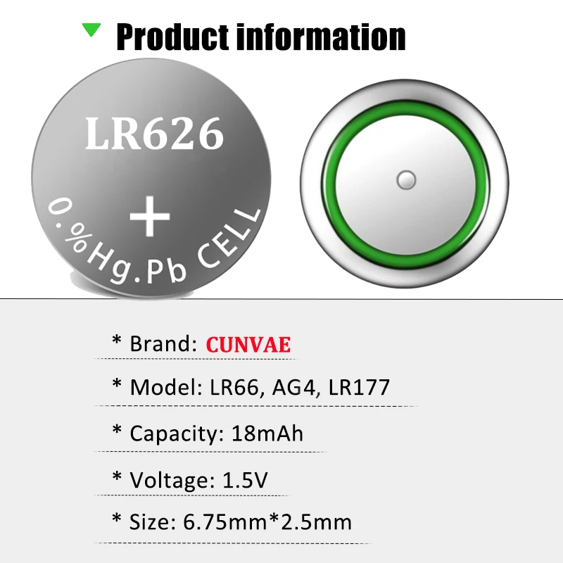 10PC/20PC 377 377A LR626SW AG4 SR626 LR66 LR626 AG 4 1.5V-1.55V Alkaline Battery for Watch Clock Toy Car Remote Button Coin Cell