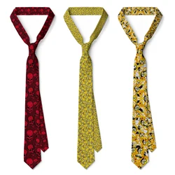 Moda rahat kafatası kravat erkekler için 8CM Slim Fit İş düğün parti gömlek kravat ile yüksek kaliteli Polyester Corbatas Para Hombre