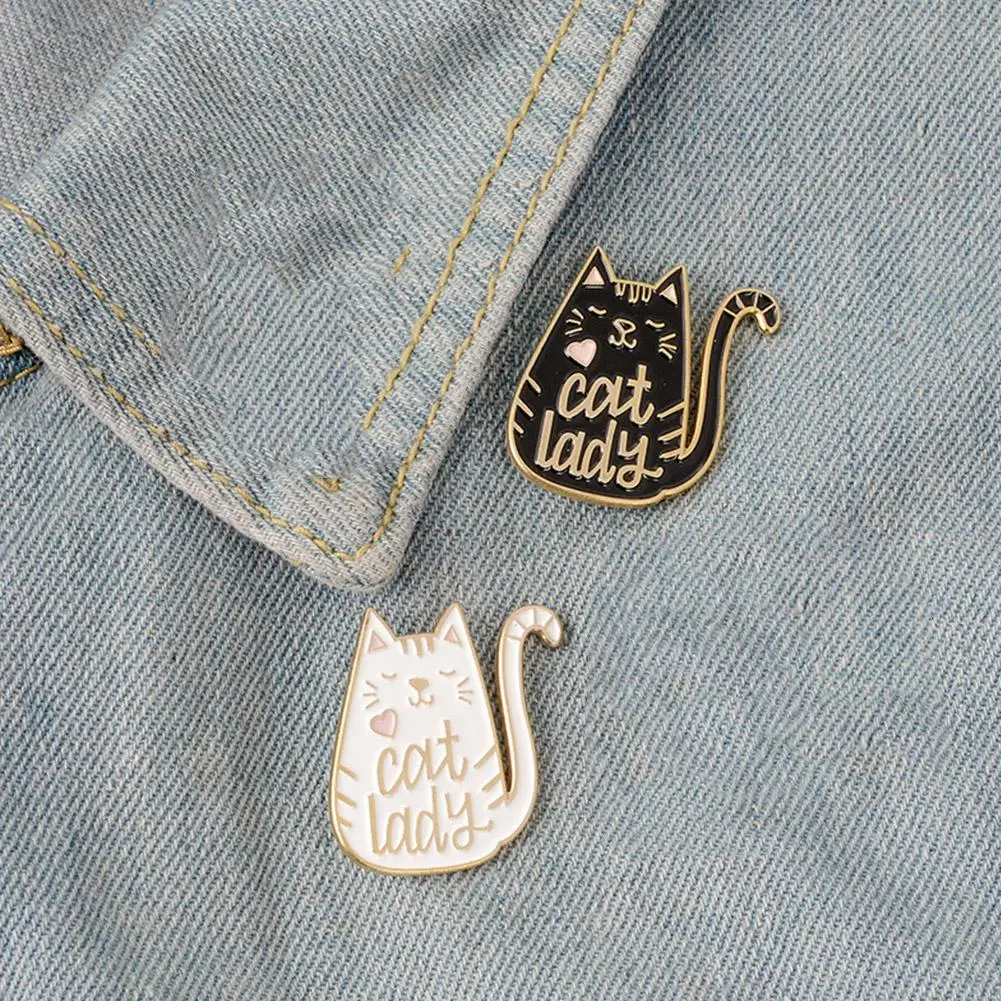 Cartoon Black And White Cat Dog Dog Cat Brooch Clothing Bag Accessories Male And Female Students Universal Badge