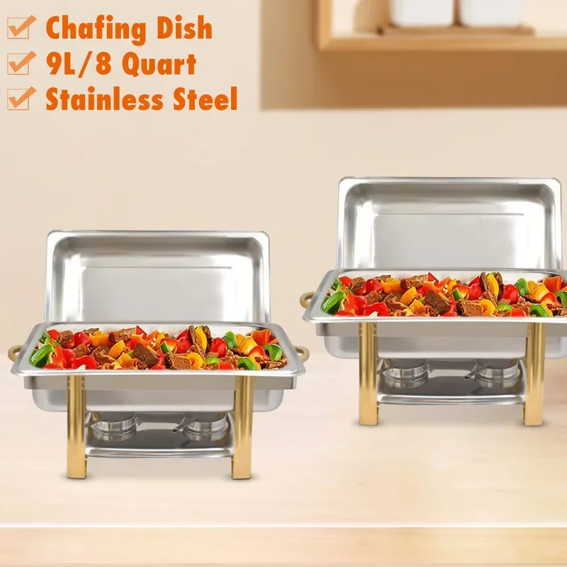 

9L Stainless Steel Food Insulation Chafing Food Warmer Dish Heat Tank for Buffet Party Hotel Catering