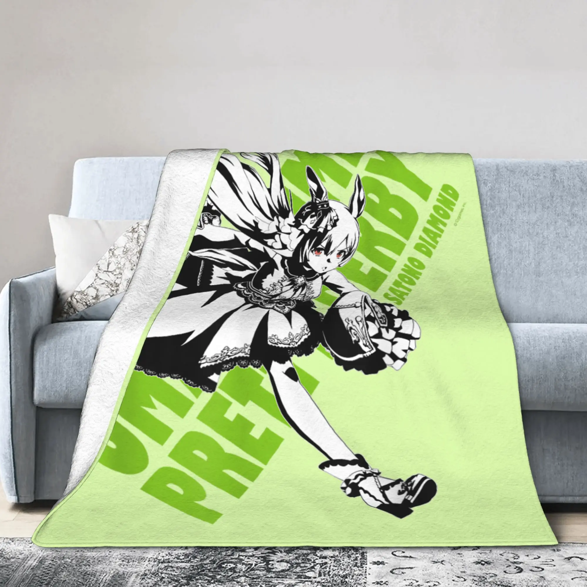 Umamusume Pretty Derby Satono Diamond Blankets  Flannel Novelty Soft Throw Blanket for Bedspread Spring Autumn Travel